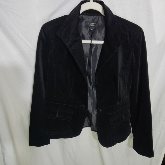 Talbots Women's Modern Velveteen Blazer Black Size 4 NWOT office dressy capsule - Picture 11 of 12